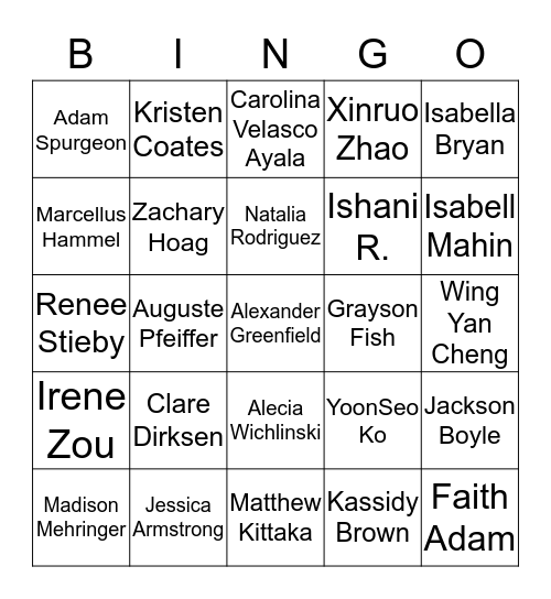 FS BGR BINGO Card