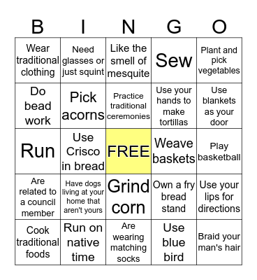 CHR Bingo: If you... Bingo Card