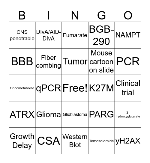 2019 Bindra Lab Retreat Bingo Card