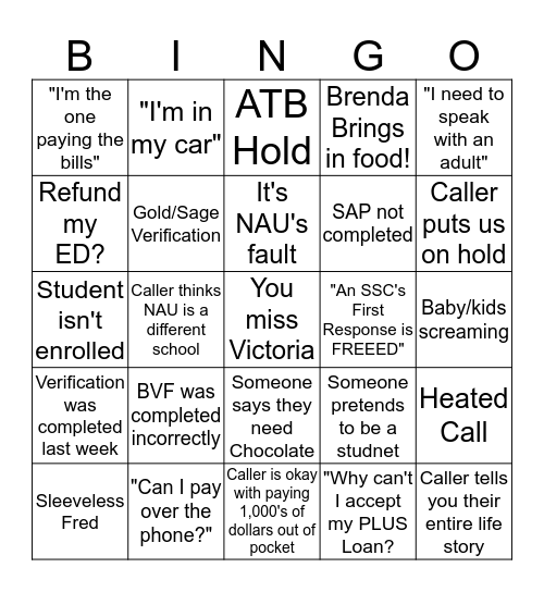 PEAK Bingo Card