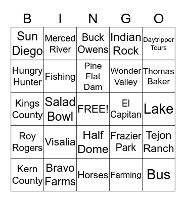 Wonder Valley Bingo Card