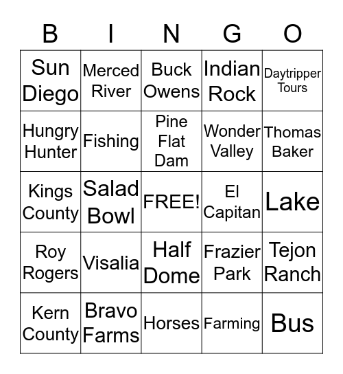 Wonder Valley Bingo Card