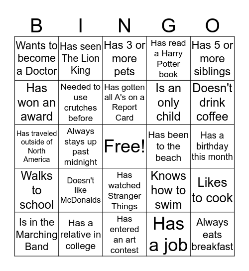 Find someone who... Bingo Card