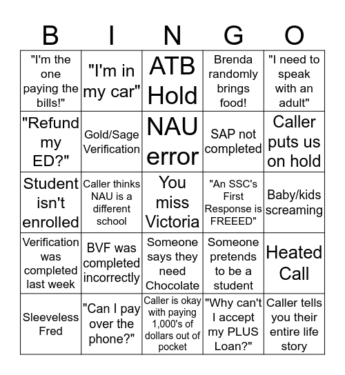 PEAK Bingo Card