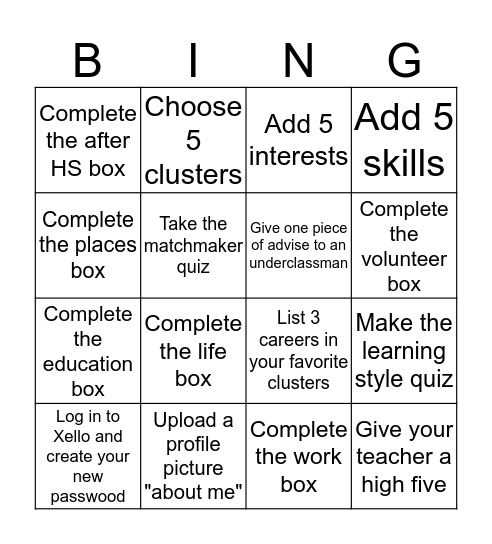 BUZZ Bingo Card