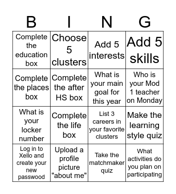 BUZZ Bingo Card