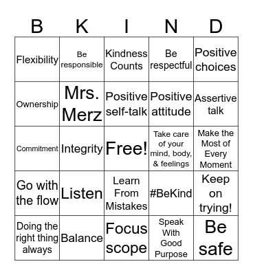 KEYS OF EXCELLENCE Bingo Card