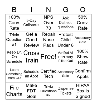 America's Best BINGO Card