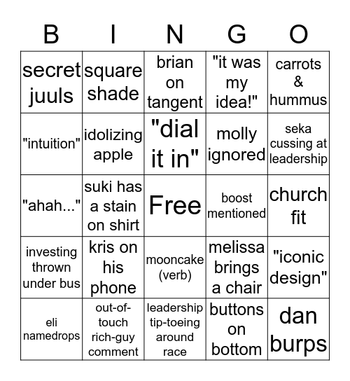 Design All-Hands Bingo Card