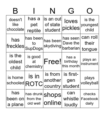 Fine Someone Who... Bingo Card