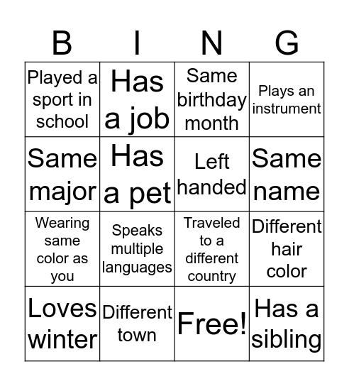Bingo Card