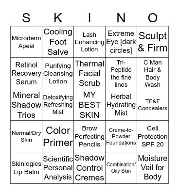 ME and MY  SKIN... It's Personal ! Bingo Card