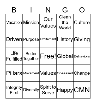 Life Fulfilled Bingo Card