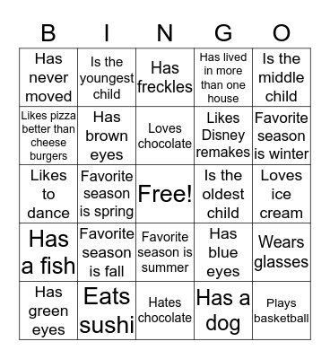 Meet your neighbors Bingo Card