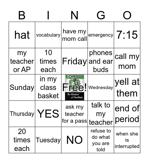 Mrs. Tuggle's Class Bingo Card