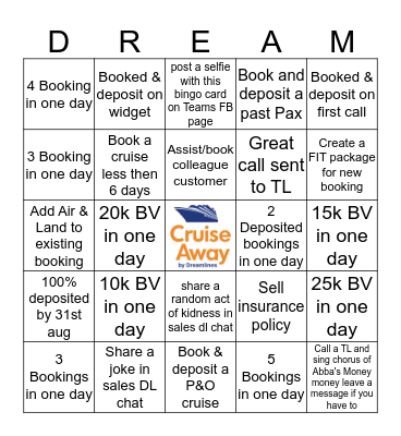 Dream Team Bingo  Bingo Card