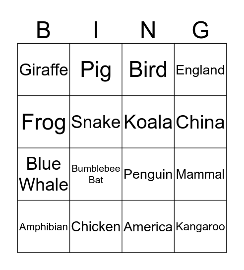 Bingo Card