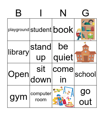 MY SCHOOL  Bingo Card