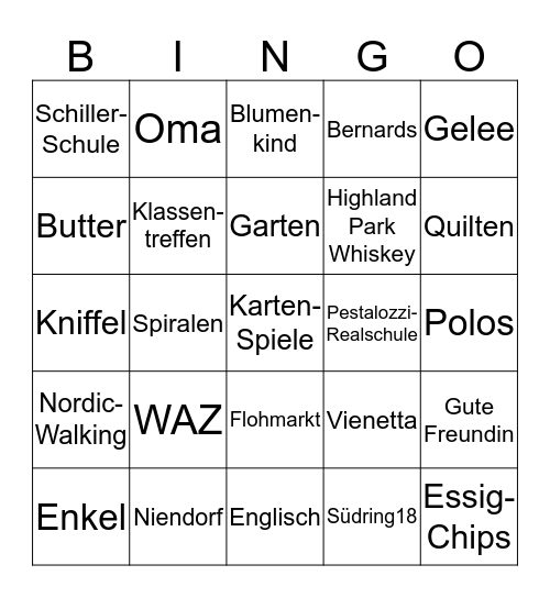 Helgas 80. Geburtstags-Bingo! Bingo Card