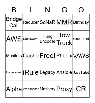 Velocity Bingo Card