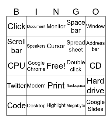 Technology Bingo Card