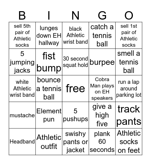 ATHLETIC LAUNCH BINGO Card