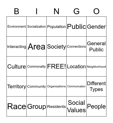 Community Bingo Card