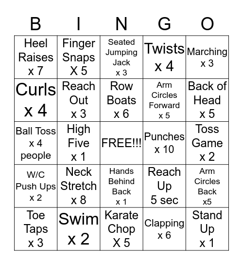 OT BINGO Card