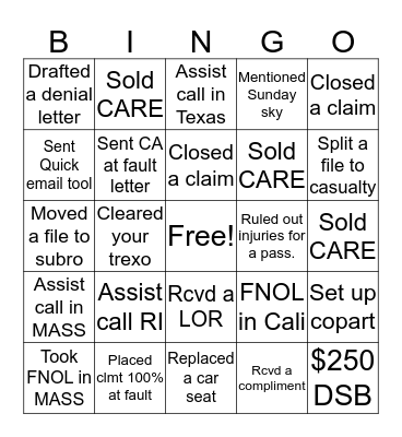 Team Hoeltke Bingo Card