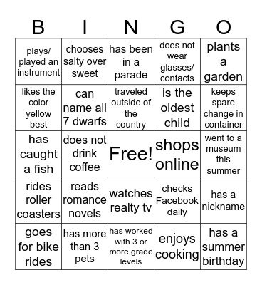 Find a Porter Panda Who Bingo Card