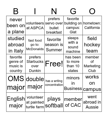 Sisterhood bingo Card