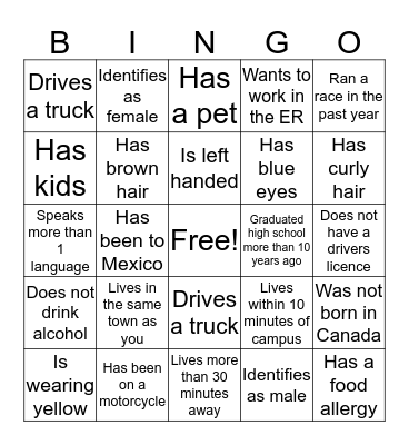 Find Someone Who... Bingo Card