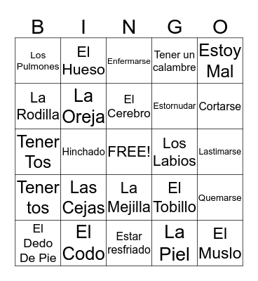 Vocabulario 4.2 Bingo Card