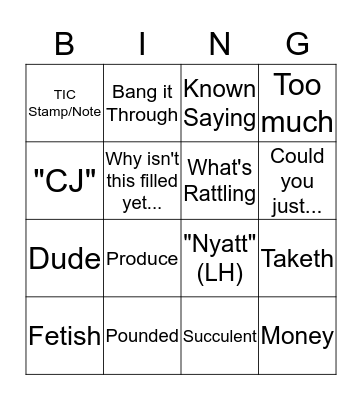 Janet Bingo  Bingo Card
