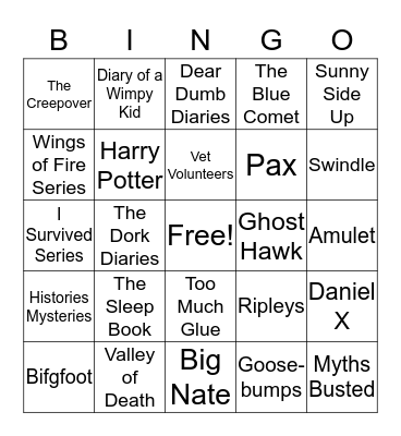 Library Bingo Card