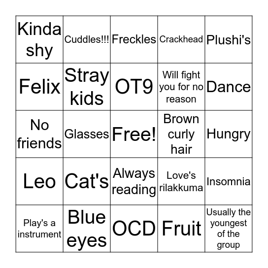 How similar are we? Bingo Card