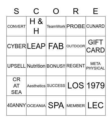 2020 Corporate Reservations BINGO Card