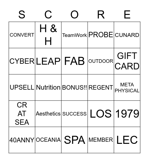2020 Corporate Reservations BINGO Card