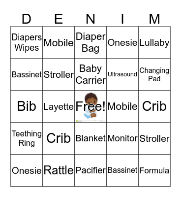 Get Ready For Baby Bingo Card