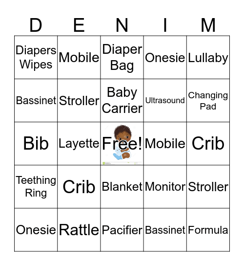 Get Ready For Baby Bingo Card