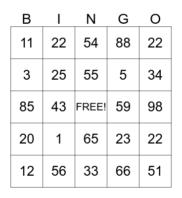 Spring Break 2K14 Bingo Card