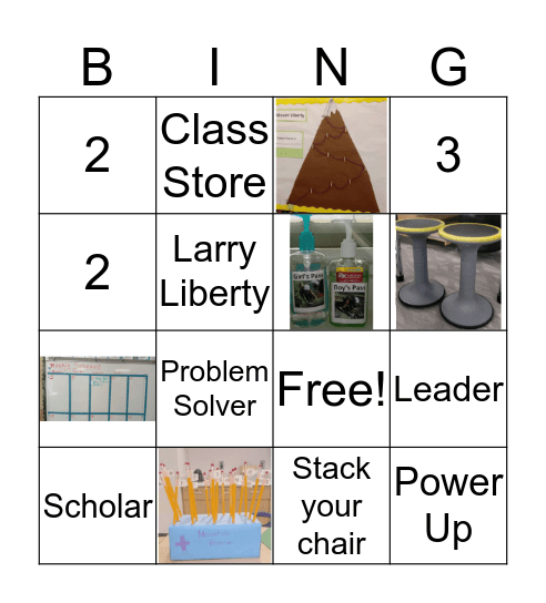 Classroom Bingo Card