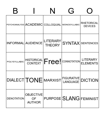 D.O.S.T.Y.L.E.S. Bingo Card