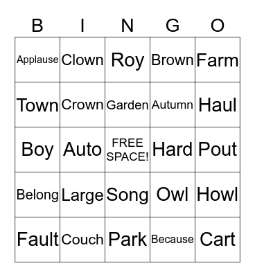 White car book vocabulary Bingo Card