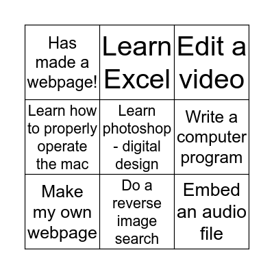 Now - Digital Literacy Habits Knowledge Bingo Card