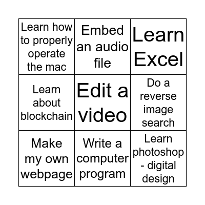 Digital Age Learner habits Bingo Card