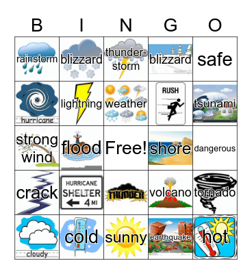 Severe Weather Bingo Card