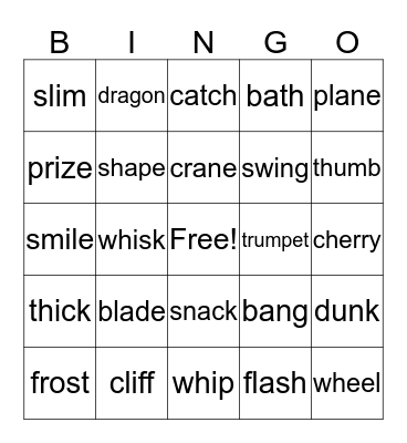 Smart Phonics 4 Bingo Card