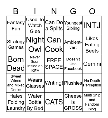 How Similar Are You To StressBakingElf? Bingo Card