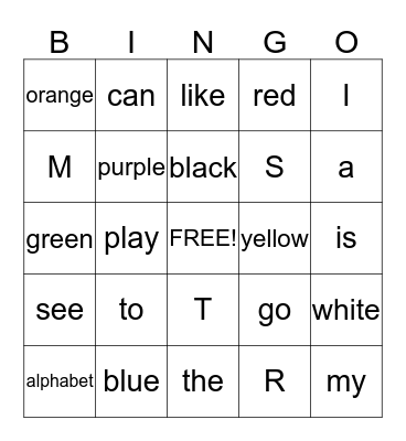Alphabet Bingo Card